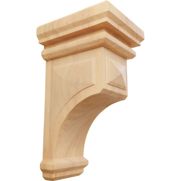 Ekena Millwork 6"W x 6 3/4"D x 12"H Large Woodruff Wood Corbel, Red Oak CORW06X06X12WFRO - main